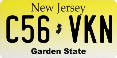 NJ license plate C56VKN