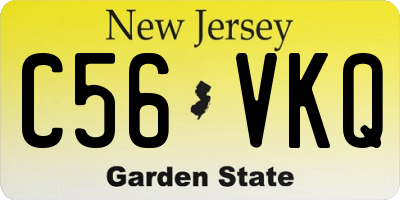 NJ license plate C56VKQ