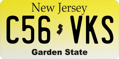 NJ license plate C56VKS
