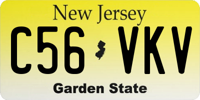 NJ license plate C56VKV