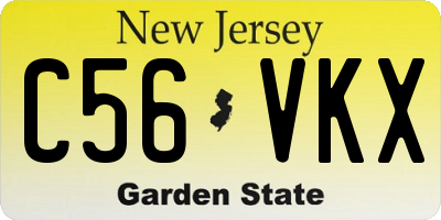 NJ license plate C56VKX