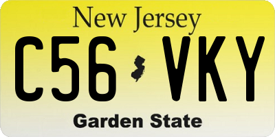 NJ license plate C56VKY