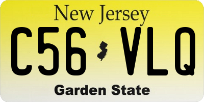NJ license plate C56VLQ