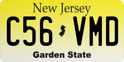 NJ license plate C56VMD