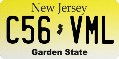 NJ license plate C56VML