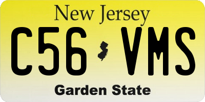 NJ license plate C56VMS
