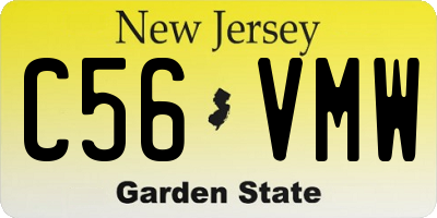 NJ license plate C56VMW