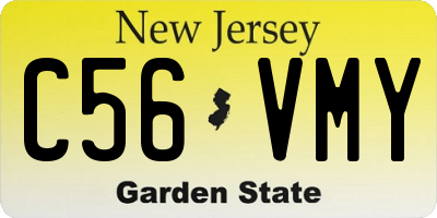 NJ license plate C56VMY