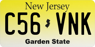 NJ license plate C56VNK