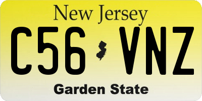 NJ license plate C56VNZ