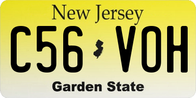 NJ license plate C56VOH