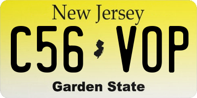 NJ license plate C56VOP