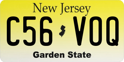 NJ license plate C56VOQ