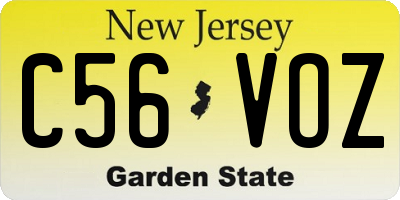 NJ license plate C56VOZ