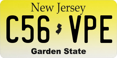 NJ license plate C56VPE