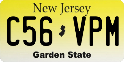 NJ license plate C56VPM