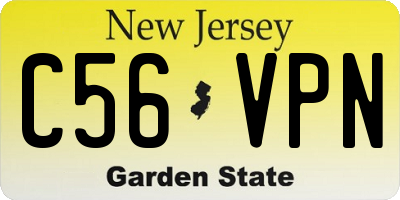 NJ license plate C56VPN