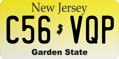 NJ license plate C56VQP