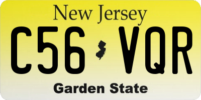 NJ license plate C56VQR