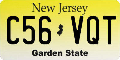 NJ license plate C56VQT