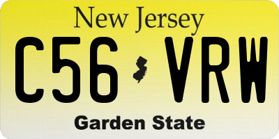 NJ license plate C56VRW