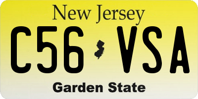 NJ license plate C56VSA