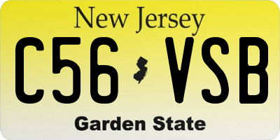 NJ license plate C56VSB