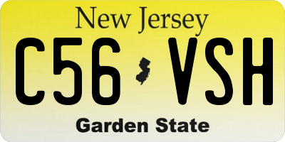 NJ license plate C56VSH
