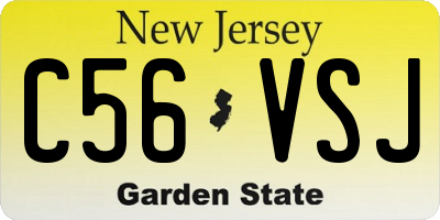 NJ license plate C56VSJ