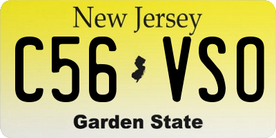 NJ license plate C56VSO
