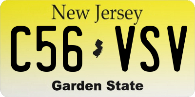 NJ license plate C56VSV
