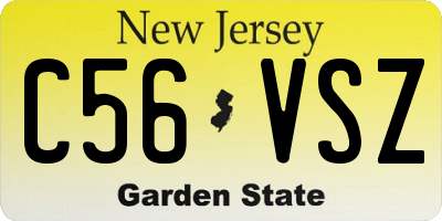 NJ license plate C56VSZ