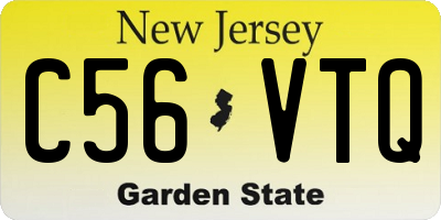 NJ license plate C56VTQ