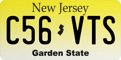 NJ license plate C56VTS