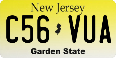 NJ license plate C56VUA