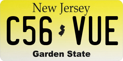 NJ license plate C56VUE