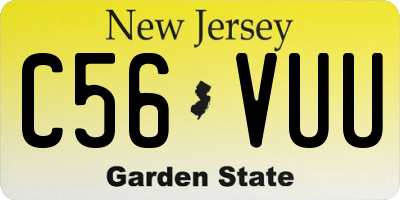 NJ license plate C56VUU