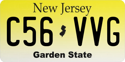 NJ license plate C56VVG