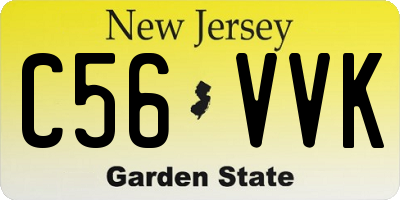 NJ license plate C56VVK
