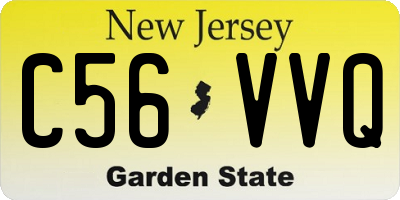 NJ license plate C56VVQ