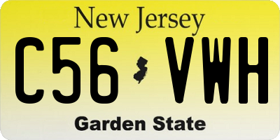 NJ license plate C56VWH