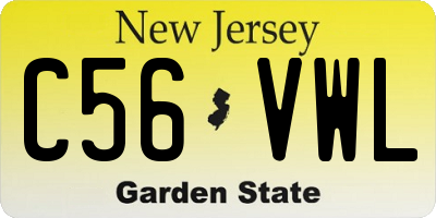 NJ license plate C56VWL