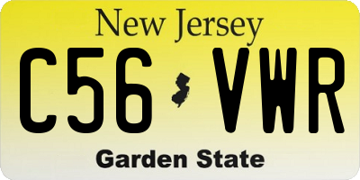 NJ license plate C56VWR