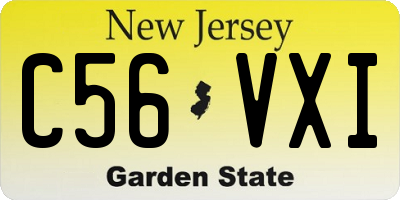 NJ license plate C56VXI