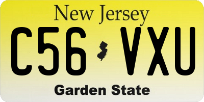 NJ license plate C56VXU