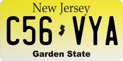NJ license plate C56VYA
