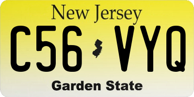 NJ license plate C56VYQ