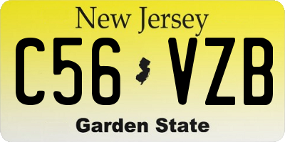 NJ license plate C56VZB
