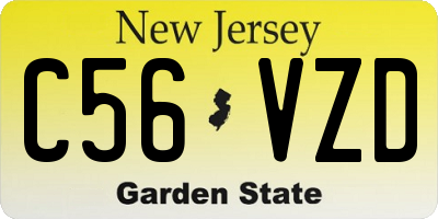 NJ license plate C56VZD