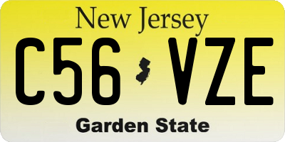 NJ license plate C56VZE